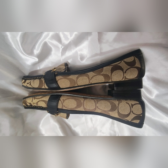 Coach Women's Brown and Black Signature Loafers - Picture 7 of 12